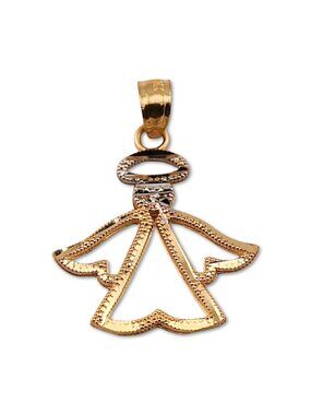 14K Gold Praying Angel Pendant | Heavenly Solid Gold Charm By Tehrani Jewelry